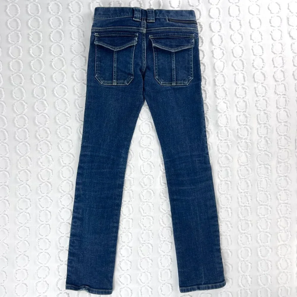 EV by Et Vous Women's Distressed Jeans Snap Bottom Medium Wash - Picture 2 of 7
